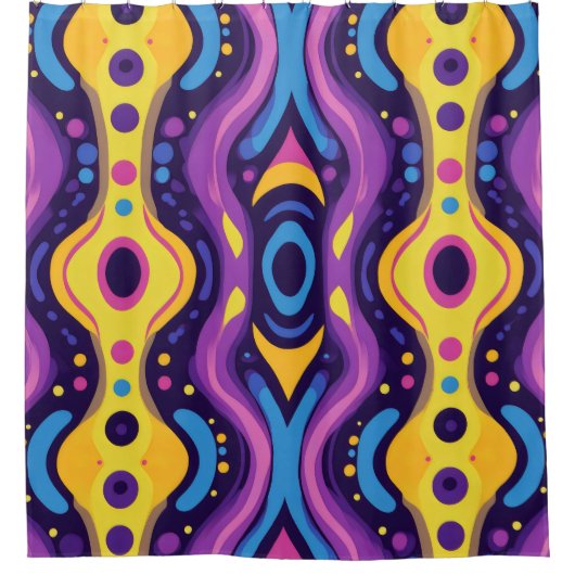 Boho Abstract kleurrijk 17 Douchegordijn (Voorkant)