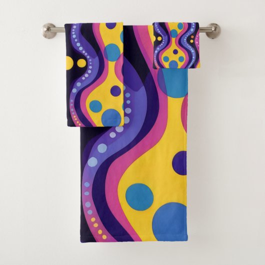 Boho abstract kleurrijk 18 bad handdoek (Insitu)