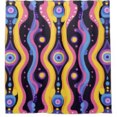 Boho Abstract kleurrijk 3 Douchegordijn (Voorkant)