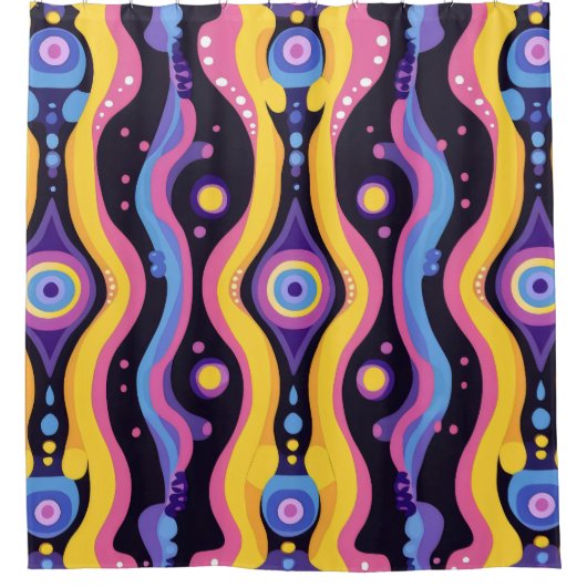 Boho Abstract kleurrijk 3 Douchegordijn (Voorkant)