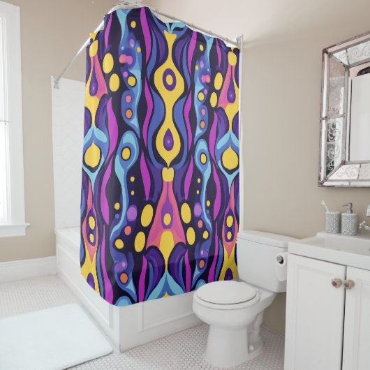 Boho Abstract kleurrijk 5 Douchegordijn (In situ)