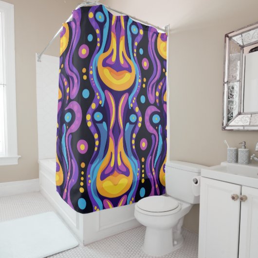 Boho Abstract kleurrijk 8 Douchegordijn (In situ)