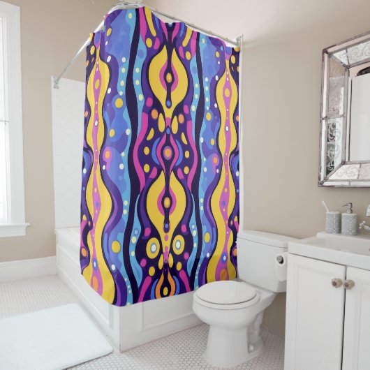 Boho Abstract kleurrijk 9 Douchegordijn (In situ)