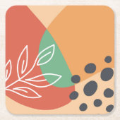 Boho abstract kunstwerk kartonnen onderzetters (Voorkant)