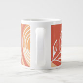 Boho abstract kunstwerk terracotta rood grote koffiekop (Achterkant)