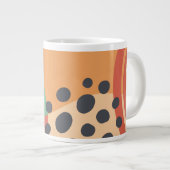 Boho abstract kunstwerk terracotta rood grote koffiekop (Voorkant rechts)