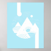 Boho Abstract Landscape Moon Poster (Voorkant)