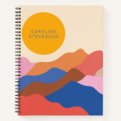 Boho Abstract Landscape Mountains, gepersonaliseer Notitieboek (Voorkant)