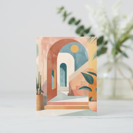 Boho Abstract landschap (10) Briefkaart (Staand voorkant)