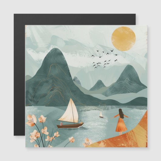 Boho Abstract landschap (11) (Voorkant / Achterkant)