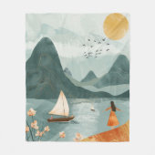 Boho Abstract landschap (11) Fleece Deken (Voorkant)