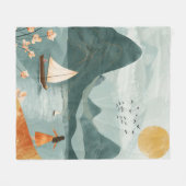 Boho Abstract landschap (11) Fleece Deken (Voorkant (Horizontaal))