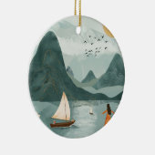 Boho Abstract landschap (11) Keramisch Ornament (Rechts)