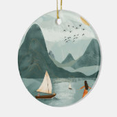 Boho Abstract landschap (11) Keramisch Ornament (Links)