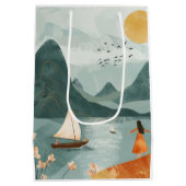 Boho Abstract landschap (11) Medium Cadeauzakje (Achterkant)