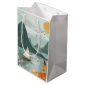 Boho Abstract landschap (11) Medium Cadeauzakje (Achterkant Gekanteld)