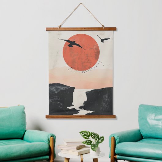 Boho Abstract landschap (12) Hangend Wandkleed (Woonkamer)