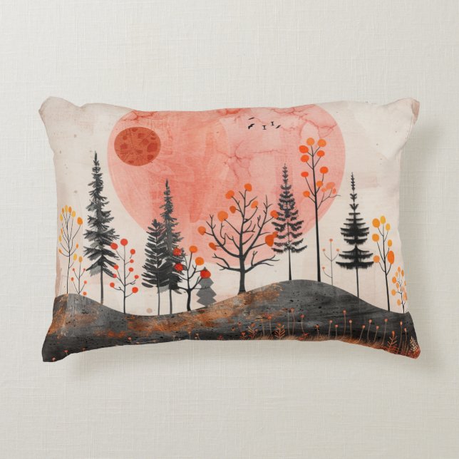 Boho Abstract landschap (13) Accent Kussen (Voorkant)