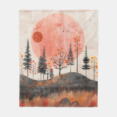 Boho Abstract landschap (13) Fleece Deken (Voorkant)