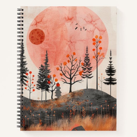 Boho Abstract landschap (13) Notitieboek (Voorkant)