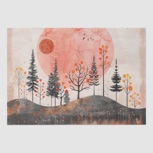 Boho Abstract landschap (13) Tissuepapier (Voorkant)