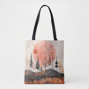 Boho Abstract landschap (13) Tote Bag