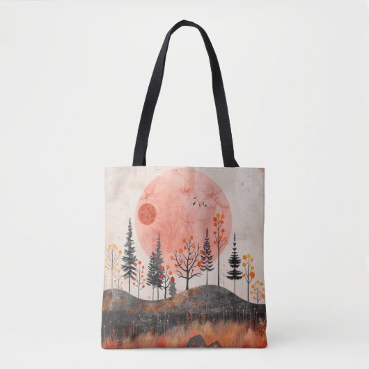Boho Abstract landschap (13) Tote Bag (Voorkant)