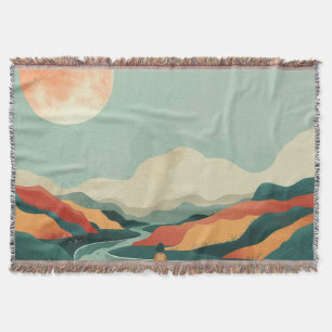 Boho Abstract landschap (14) Deken