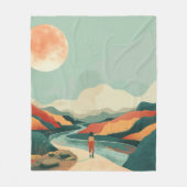 Boho Abstract landschap (14) Fleece Deken (Voorkant)