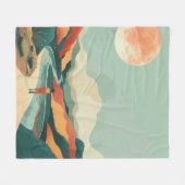 Boho Abstract landschap (14) Fleece Deken (Voorkant (Horizontaal))