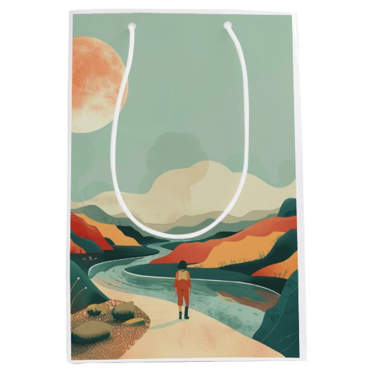 Boho Abstract landschap (14) Medium Cadeauzakje (Voorkant)