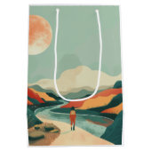 Boho Abstract landschap (14) Medium Cadeauzakje (Achterkant)