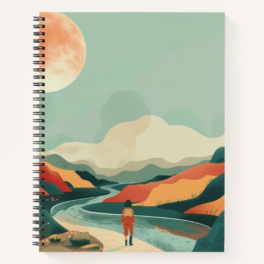 Boho Abstract landschap (14) Notitieboek (Voorkant)