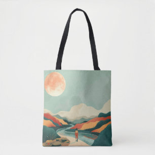 Boho Abstract landschap (14) Tote Bag