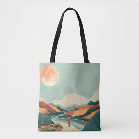 Boho Abstract landschap (14) Tote Bag (Voorkant)