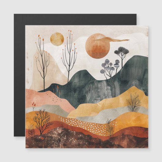 Boho Abstract landschap (15) (Voorkant / Achterkant)