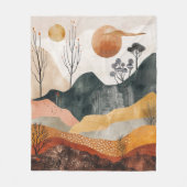 Boho Abstract landschap (15) Fleece Deken (Voorkant)