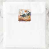 Boho Abstract landschap (15) Vierkante Sticker (Tas)