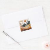 Boho Abstract landschap (15) Vierkante Sticker (Envelop)