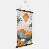 Boho Abstract landschap (16) Hangend Wandkleed (Gebogen)
