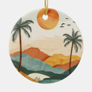 Boho Abstract landschap (16) Keramisch Ornament