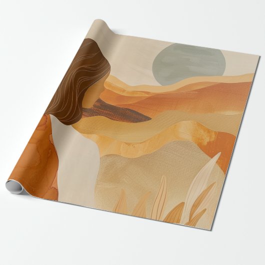 Boho Abstract landschap (17) Cadeaupapier (Uitgerold)