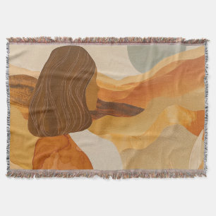 Boho Abstract landschap (17) Deken
