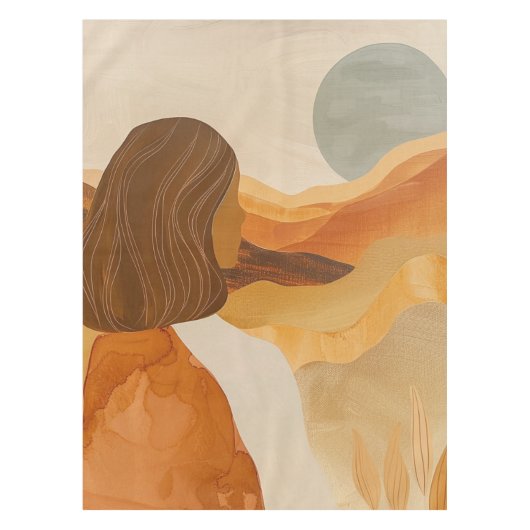 Boho Abstract landschap (17) Tafelkleed (Voorkant)