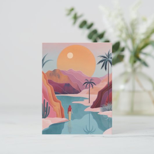 Boho Abstract landschap (18) Briefkaart (Staand voorkant)