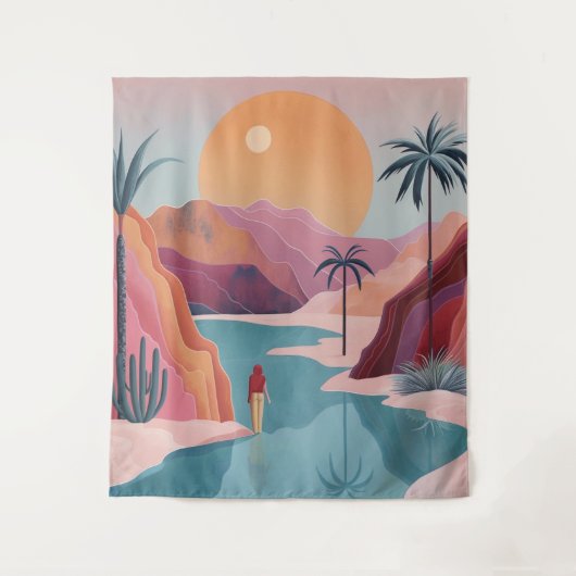 Boho Abstract landschap (18) Wandkleed (Voorkant)