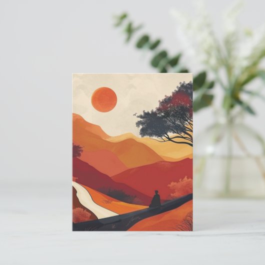 Boho Abstract landschap (19) Briefkaart (Staand voorkant)