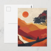 Boho Abstract landschap (19) Briefkaart (Voorkant / Achterkant)