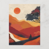 Boho Abstract landschap (19) Briefkaart (Voorkant)