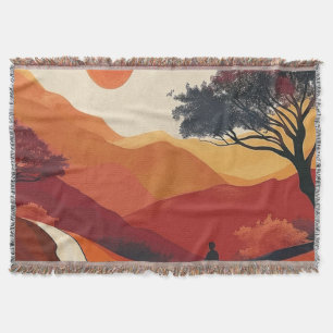 Boho Abstract landschap (19) Deken